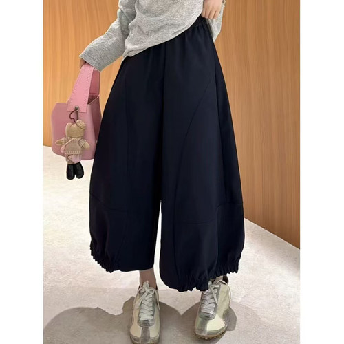 MISS RUILI定制  新款韩系高腰九分花苞裤显瘦小个子灯笼裤F2157