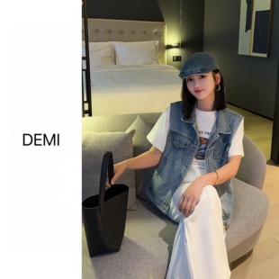 无袖 MISS 外套怀旧马甲F1726 韩版 复古水洗修身 RUILI定制 早春新款