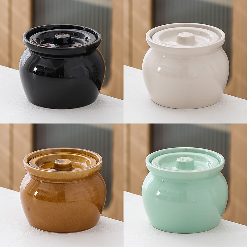 瓦罐盖隔水炖单人食蒸蛋炖罐带盖汤罐商用沙县老式陶瓷煲汤小炖盅