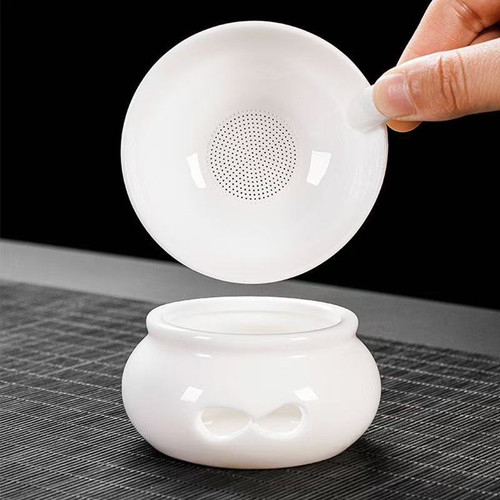 稳逸羊脂玉瓷功夫茶具泡茶壶茶杯盖碗茶漏茶洗茶道罐公杯单品套装