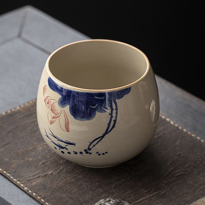 草木灰建水复古茶道配件大号家用陶瓷茶洗茶渣缸储茶叶茶水废水缸