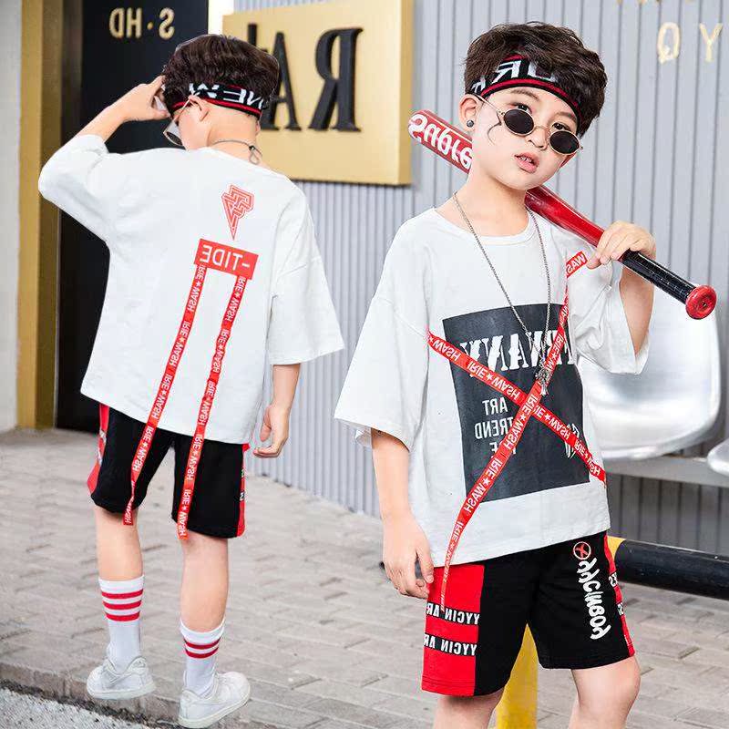 迈伦匹克官方六一儿童节幼儿园表演服夏装架子鼓男童潮流街舞套装|msdalam kategori Kanak-kanak/Bayi/Keluarga dipasang, shirt - dari Buy2taobao.com untuk memberikan perkhidmatan ejen Taobao profesional membeli