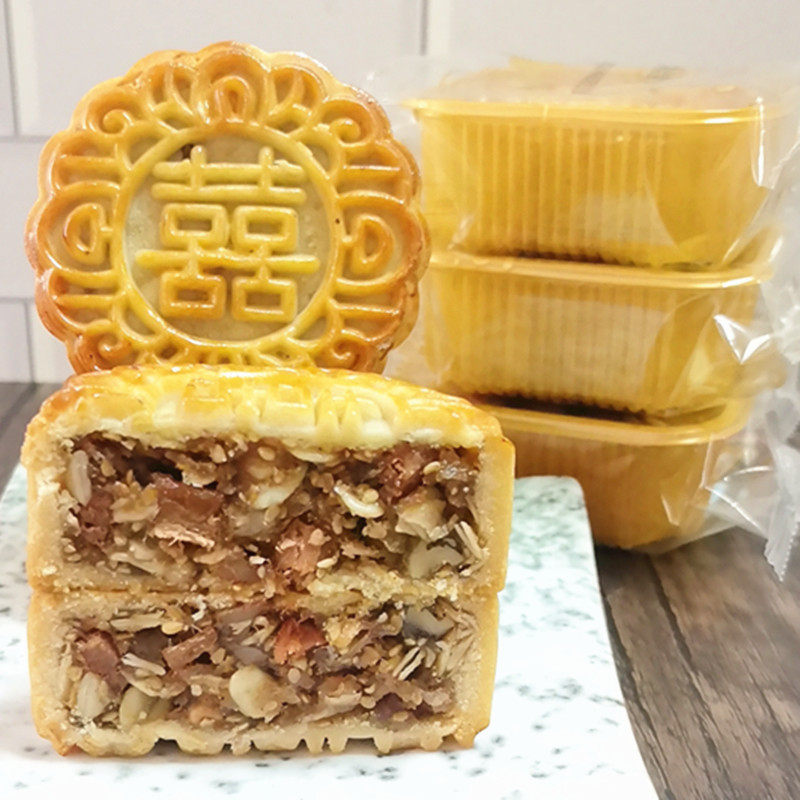 双喜月饼婚庆喜酒喜饼广西玉林广式五仁月饼传统糕点中秋节送礼