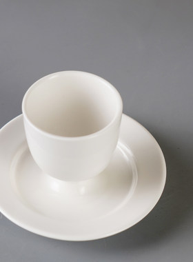 纯白骨瓷咖啡杯碟连碟杯拿铁杯