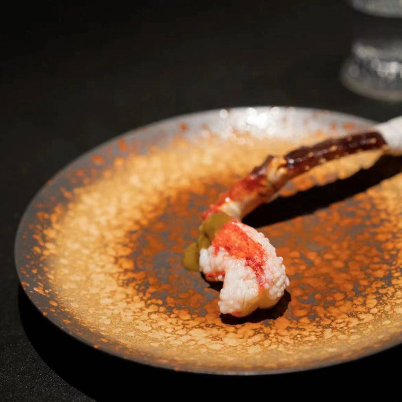 创意陶瓷浅式西餐牛排咖色盘圆形甜点寿司意面小吃烧鸟串西餐餐厅,餐饮具,盘,淘宝优惠券,粉丝福利购,淘宝优惠卷