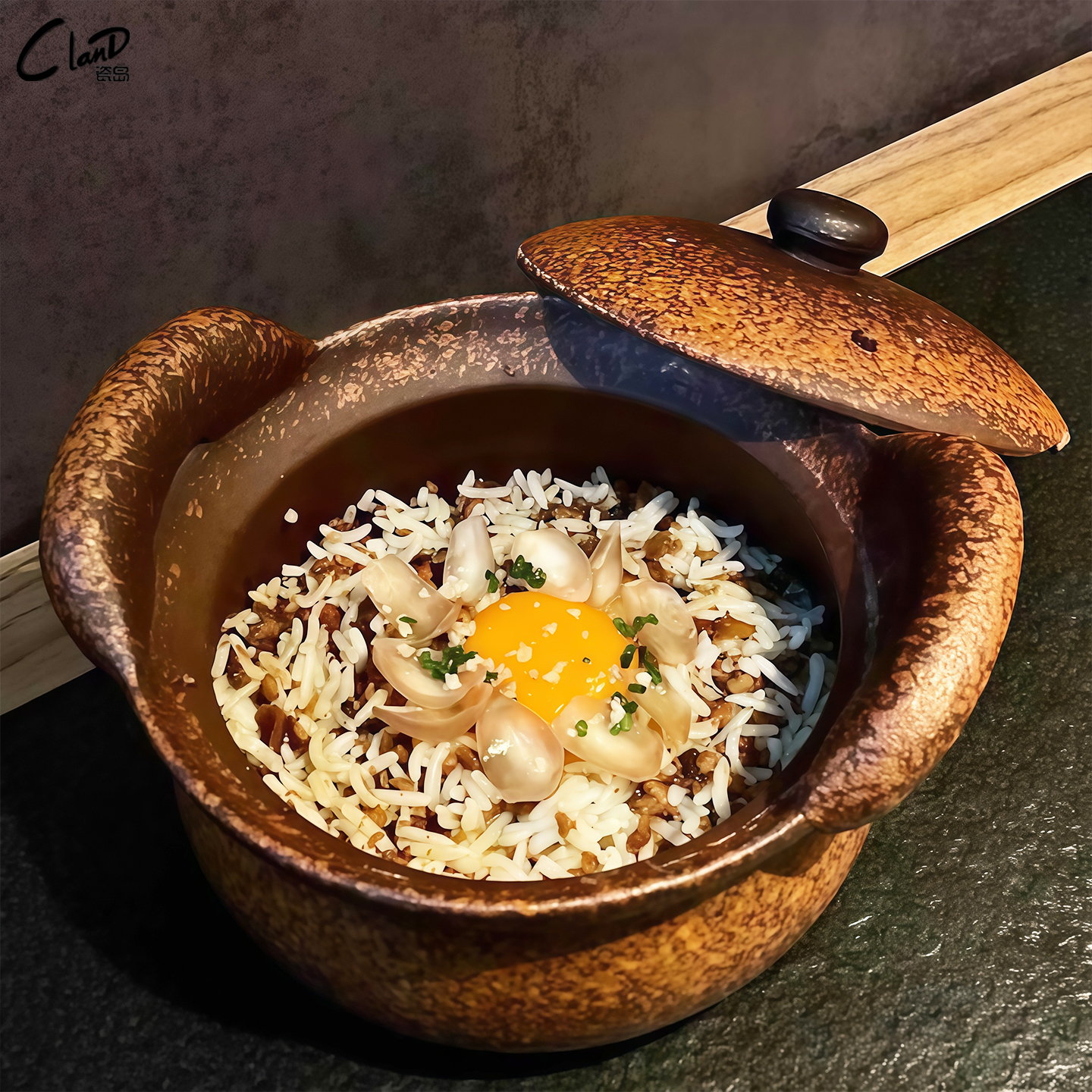 双耳砂锅炒饭带盖创意餐具汤锅粗瓷特色餐厅耐热韩式拌饭餐具
