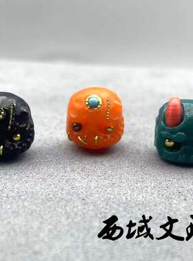 雪巴琉璃配珠藏式文玩高端配饰佛珠金刚菩提椰蒂松石猴头隔珠阿呆