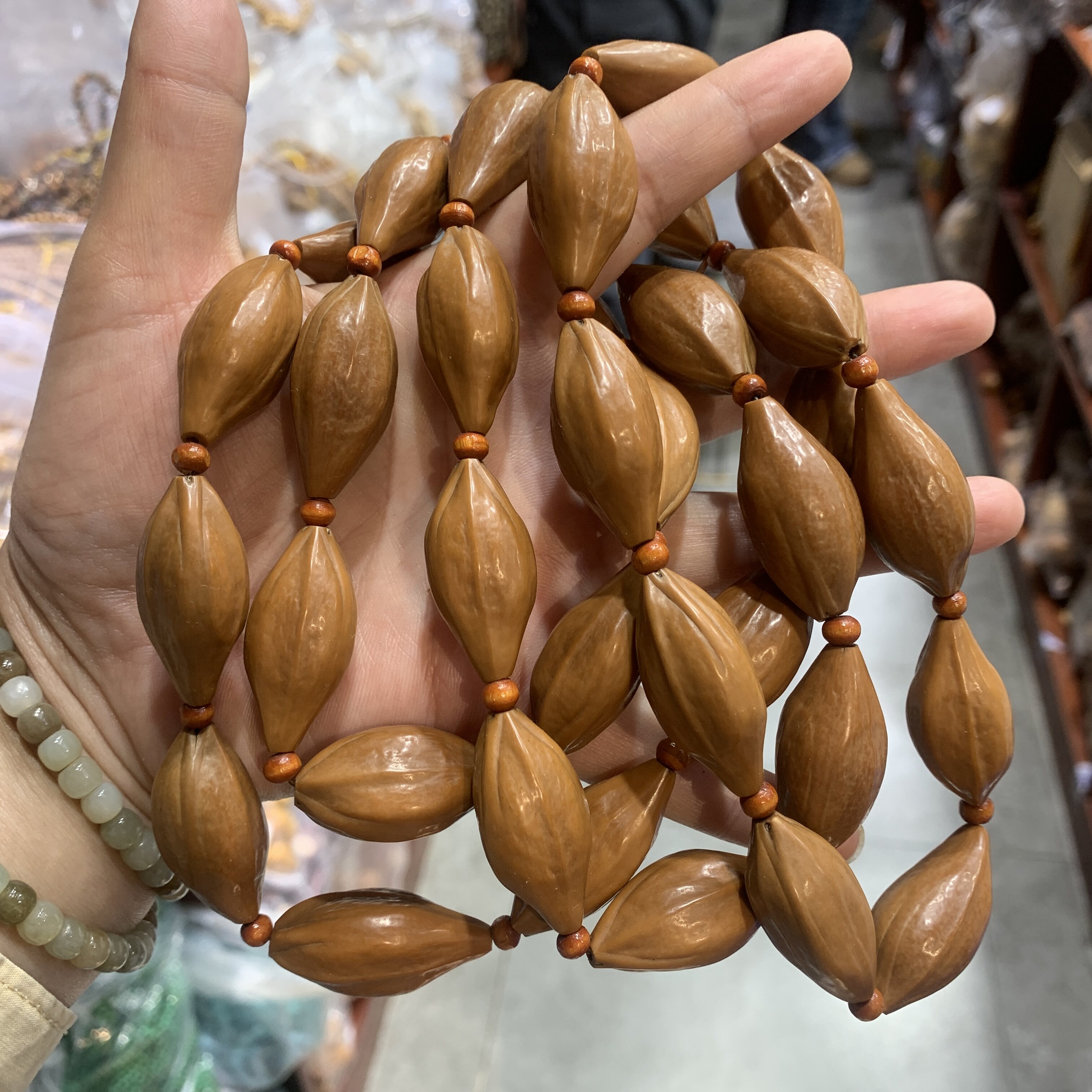 橄榄核隔珠原皮素核长串文玩橄榄核橄榄核手串橄榄核雕刻手串手链