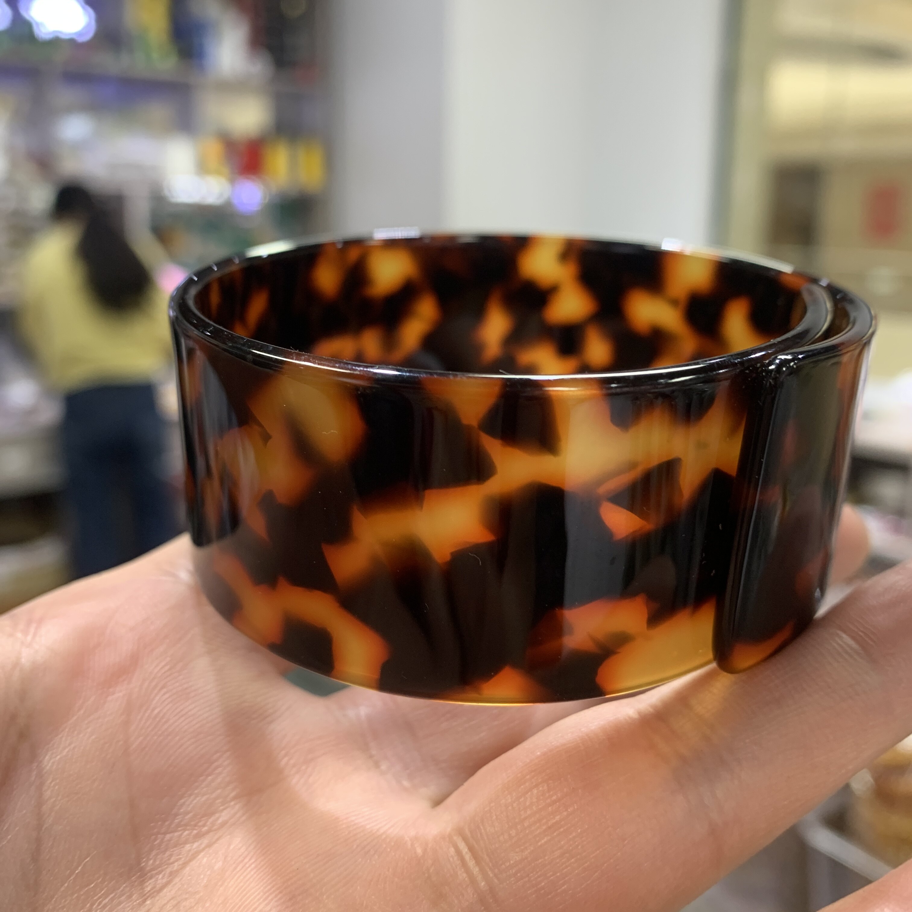 山龟壳花色开口手镯满血文玩手把件复古工艺摆件饰品