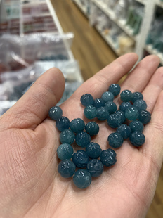 天然A货翡翠冰蓝水散珠子男女士手串diy手链高冰种项链