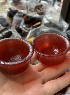 天然牛角披毛犀杯子纹路清晰男女高端文玩老料