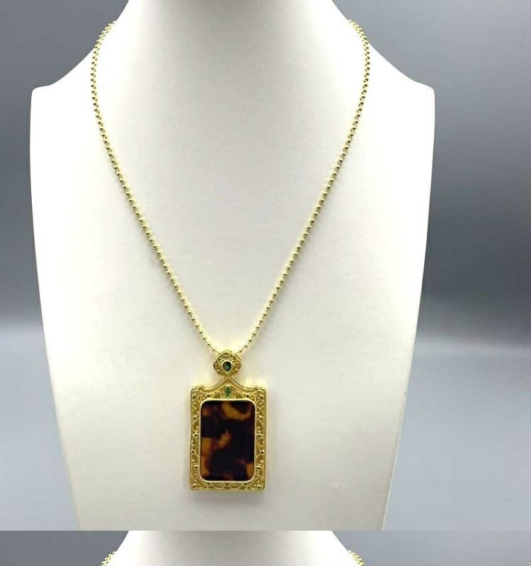 山龟壳花色平安无事牌项链满血文玩手把件复古工艺摆件饰品