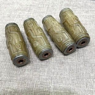 藏式文玩骆驼骨雕刻九眼天珠特色黄铜镶嵌孔道项链佛珠配饰锁骨链