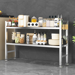 不锈钢厨房储物夹缝置物架窄落地2层冰箱缝隙架子橱柜缝餐边收纳