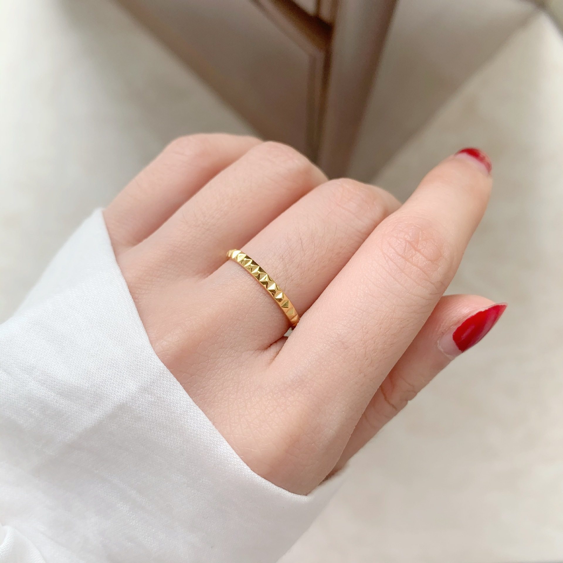 北欧主义复古四方尖角柳钉戒指钛钢镀金几何简约女潮人指环食指,饰品/流行首饰/时尚饰品新,戒指/指环,淘宝优惠券,粉丝福利购,淘宝优惠卷