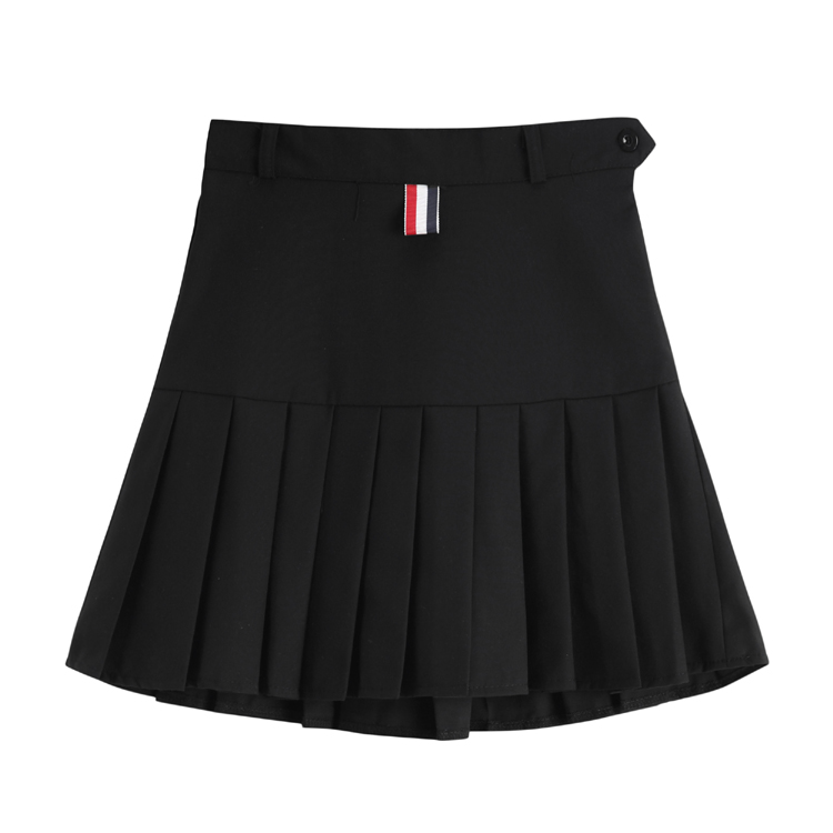 LiGht2019百搭学院风高腰西装料tb百褶裙女春夏A字裙半身裙短裙裤