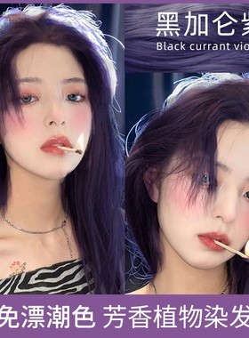 文哥发品黑加仑紫染发剂膏黑紫色紫红葡萄紫树莓紫植物纯染膏自染