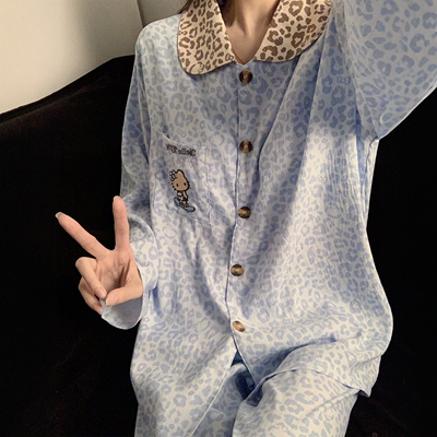 春秋季云朵棉长袖豹纹KT猫家居服