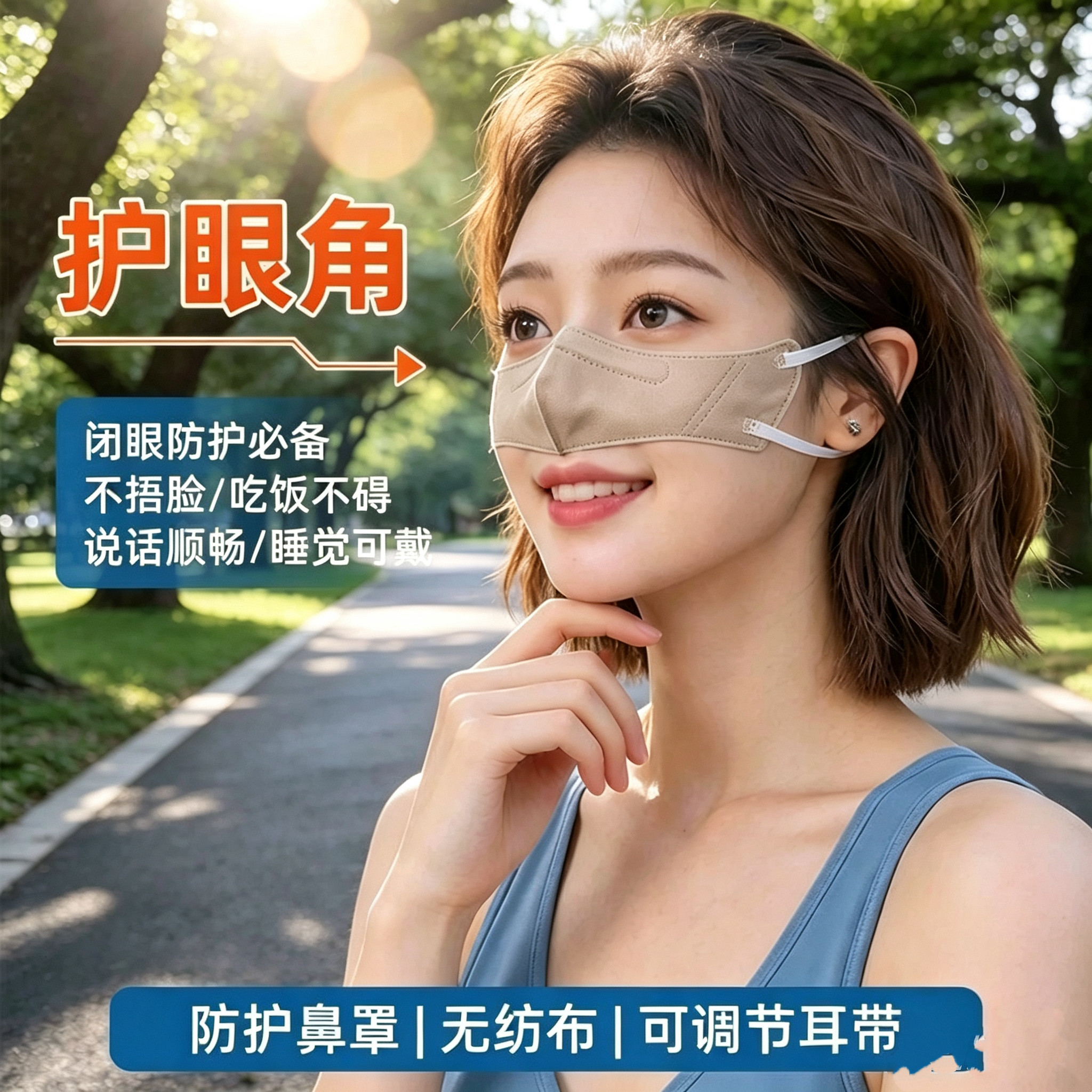 透气防蒿草花粉过敏鼻琰鼻罩空调冷风睡觉艾灸护鼻防柳絮尘螨口罩