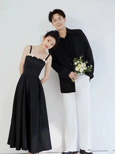 Ретро свадебное платье, черная мини-юбка, французский стиль