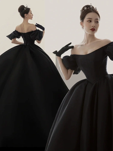 Ретро свадебное платье, черная мини-юбка, французский стиль