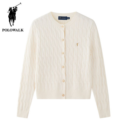 POLOWALK女士麻花圆领针