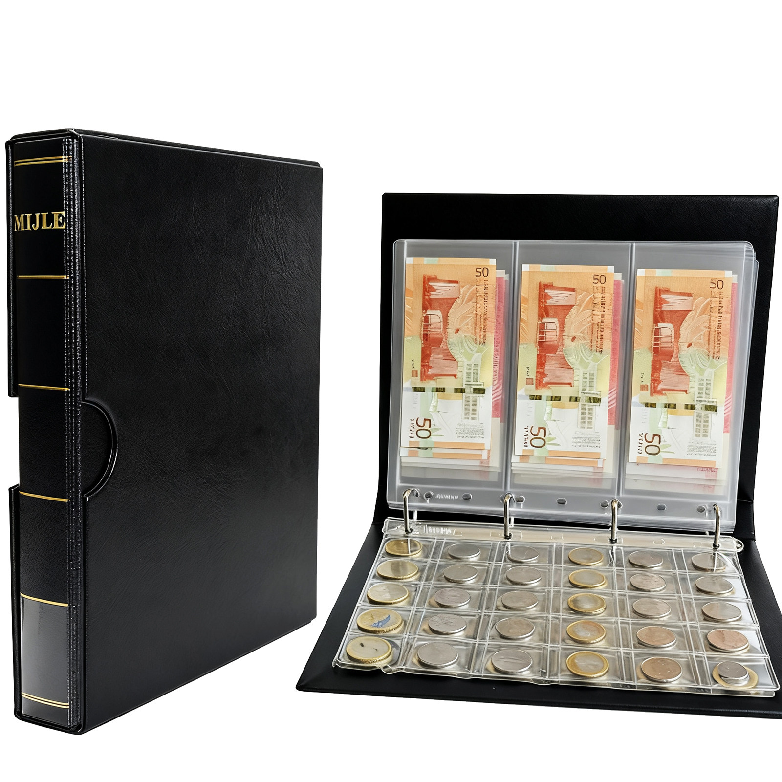 纸币硬币混合册大容量纸币收藏册纪念币收藏盒册钱币收藏册纪念钞
