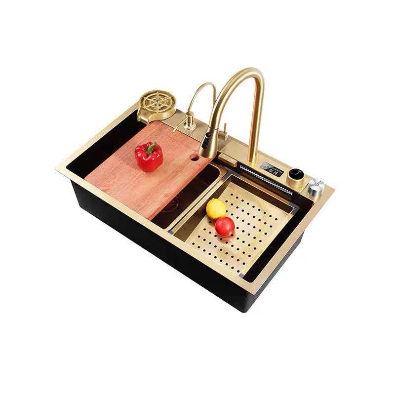 新款水槽金色钢锈琴键水槽数显大单菜槽304不水槽厨房水槽洗钢盆2,家装主材,水槽单品,淘宝优惠券,粉丝福利购,淘宝优惠卷