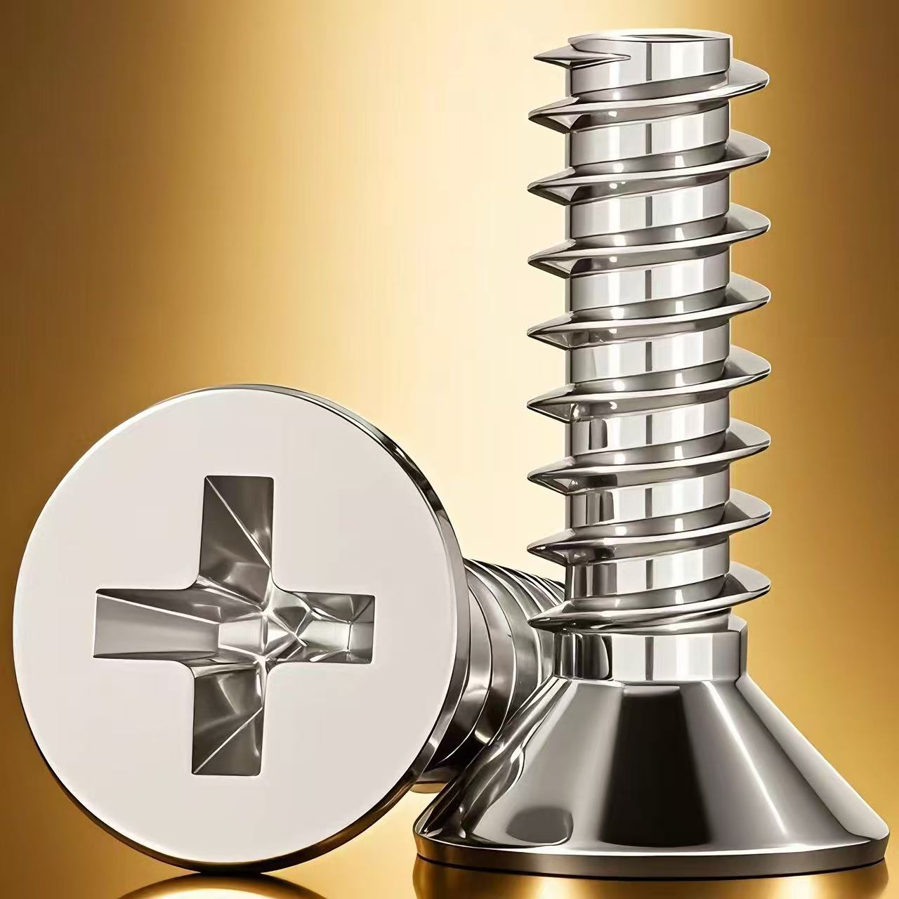 304不锈钢沉头十字平尾自攻钉