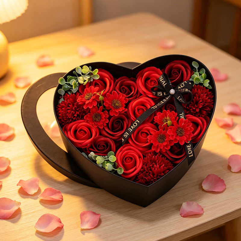 教师节情人节礼品香皂花心形礼盒圣诞节创意浪漫生日礼物肥皂花
