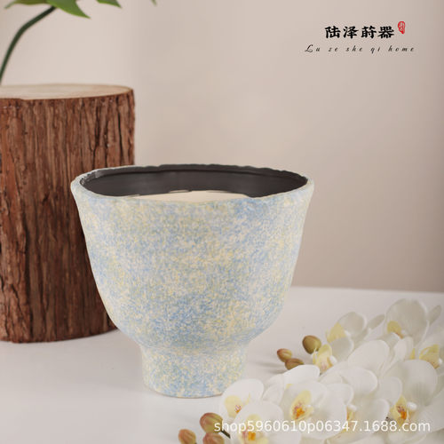 特大号蝴蝶兰花盆复古简约高手工龟背竹花盆桌面台面底部打孔