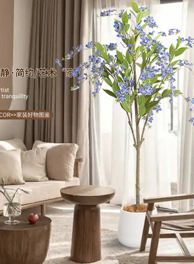 仿真植物垂丝茉莉花树高端酒店铺橱窗家居落地盆栽摆件装饰假绿植