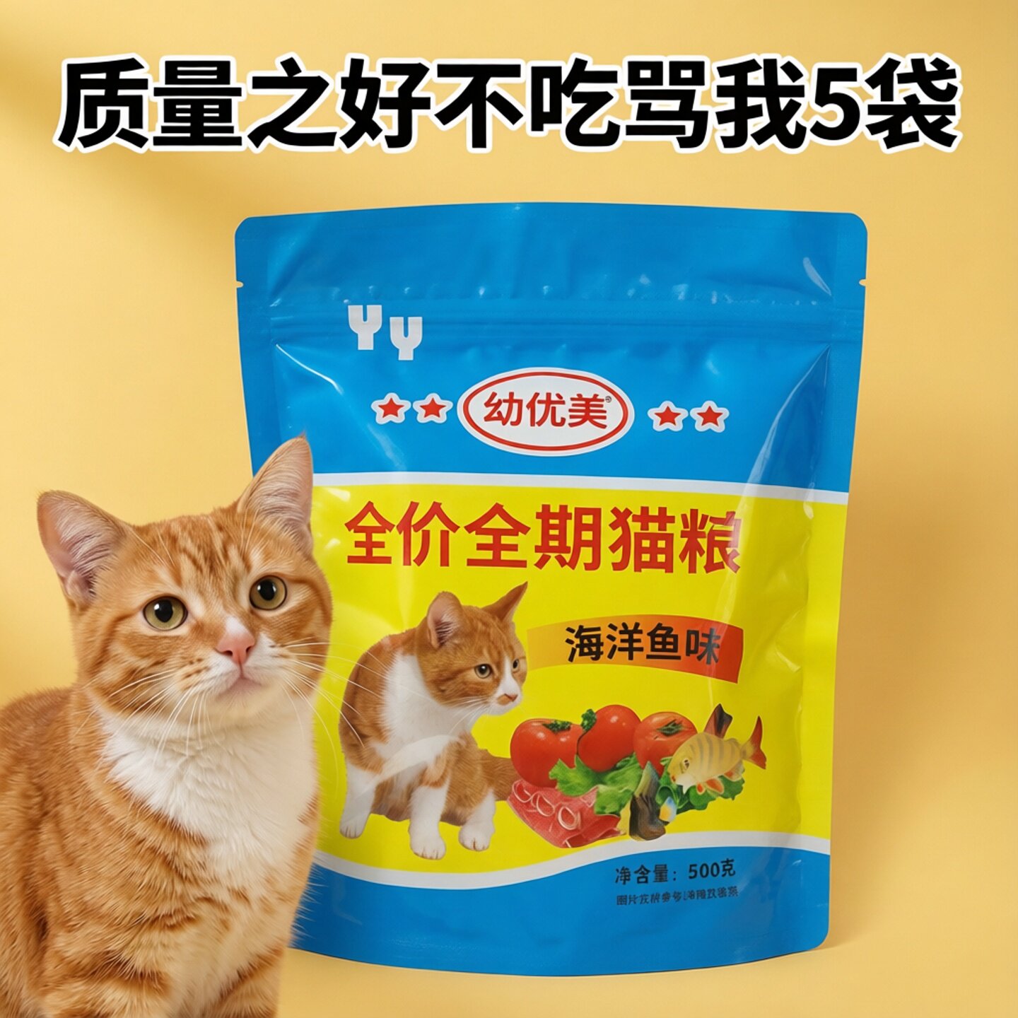 幼优美猫粮5袋装增肥猫粮