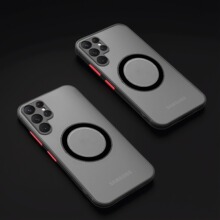 适用三星S24ultra磁吸手机壳磨砂S23plus肤感S21FE防摔全S23U全包note10+简约s22ultra保护套S10plus/note10+