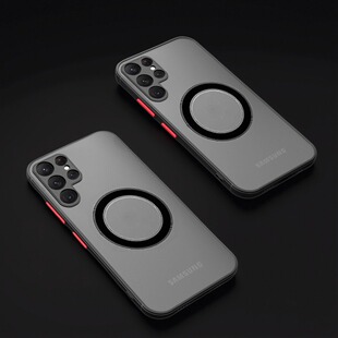 note10 简约s22ultra保护套S10plus 适用三星S24ultra磁吸手机壳磨砂S23plus肤感S21FE防摔全S23U全包note10
