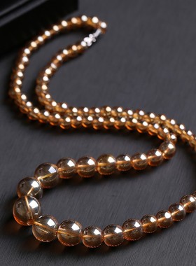 天然琥珀情侣水晶夜光日韩风项坠