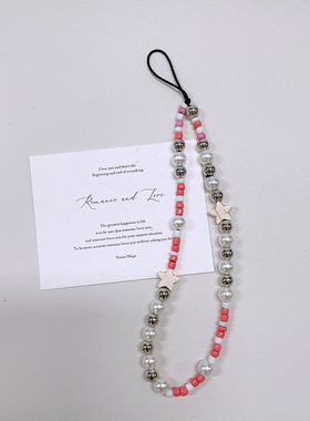 ins风星星可爱百搭手机链手机挂件珍珠ccd挂件金属高级感相机挂件