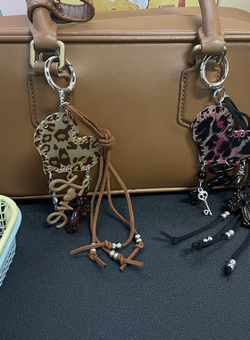 挂绳新款豹纹爱心链高级感ins风挂链精致相机ccd包包挂件