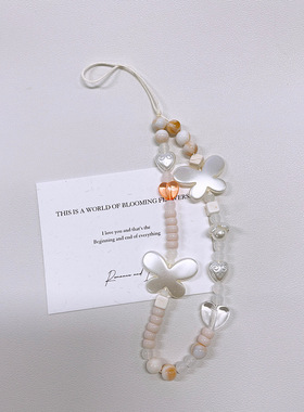 ins夏日小众蜜桃乌龙手机链条ccd相机拍立得挂链甜美少女手腕串珠