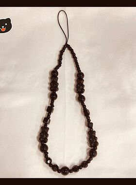 酷黑风~暗黑小熊壳挂饰立体独特感纯色百搭链ccd挂绳ins