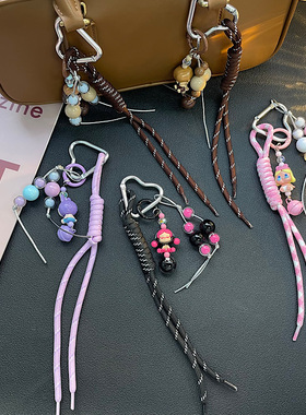 正版泡泡马特系ins情侣款登山绳miu系手绳包包挂件车钥匙扣时髦新