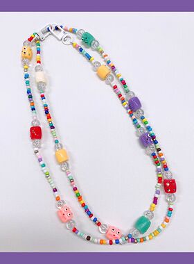 创意个性小怪兽彩色珠手机壳斜跨链百搭包包斜跨绳ccd相机链包链