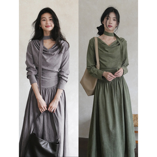 贰羊设计【声声慢】新中式复古知识分子风禅意连衣裙