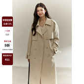 双排扣长款 贰羊设计 风衣 法式 复古翻领长款 现货7.8折 素尘