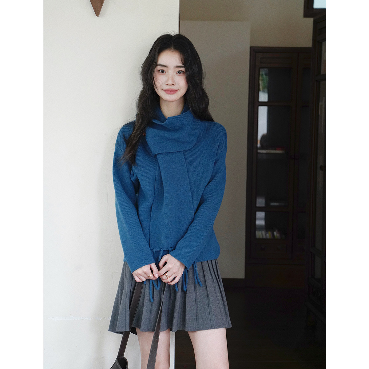 贰羊设计【现货8折】【月香榭】韩系a字针织半身裙女百褶裙短裙,女装/女士精品,半身裙,淘宝优惠券,粉丝福利购,淘宝优惠卷