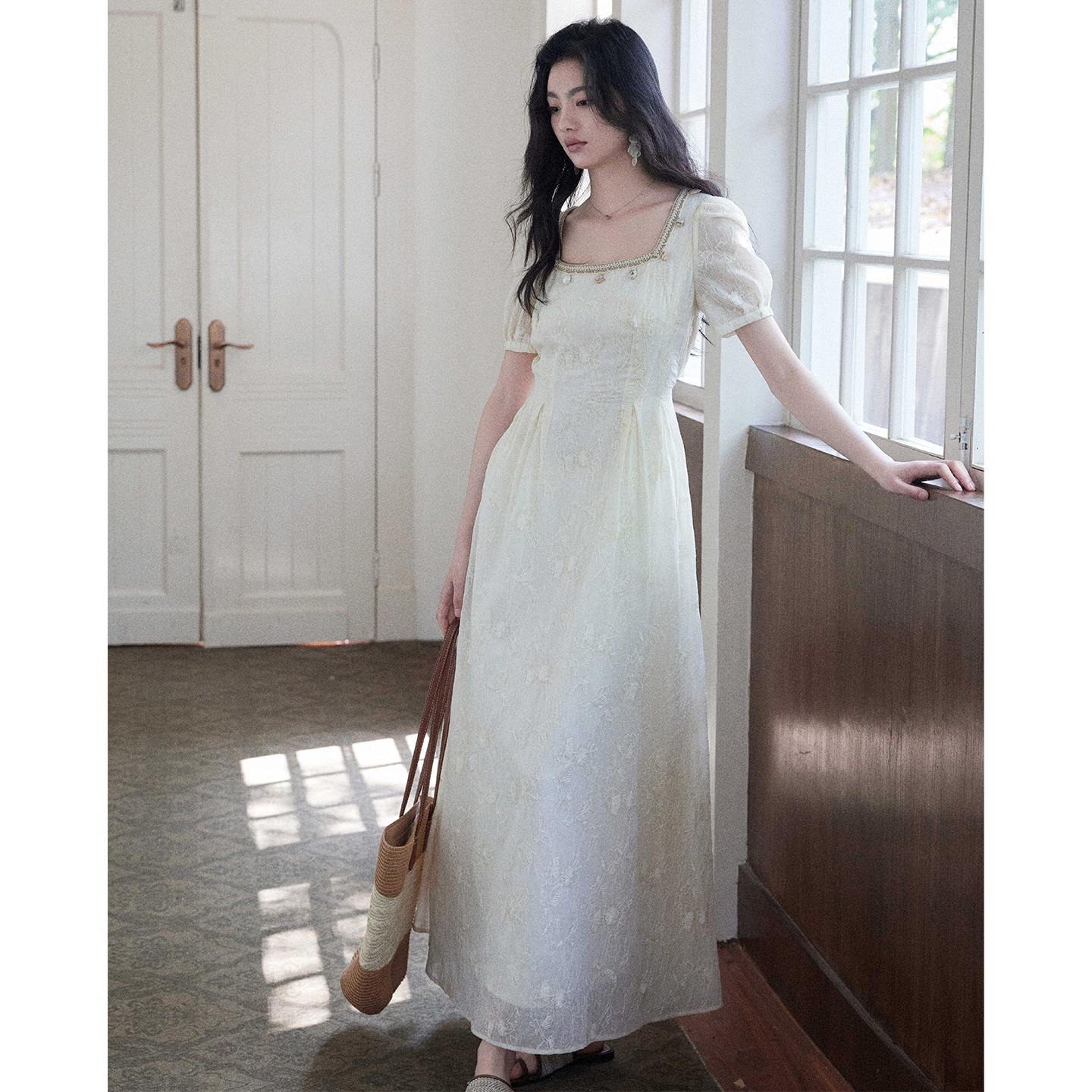 法式温柔风立体贝壳连衣裙