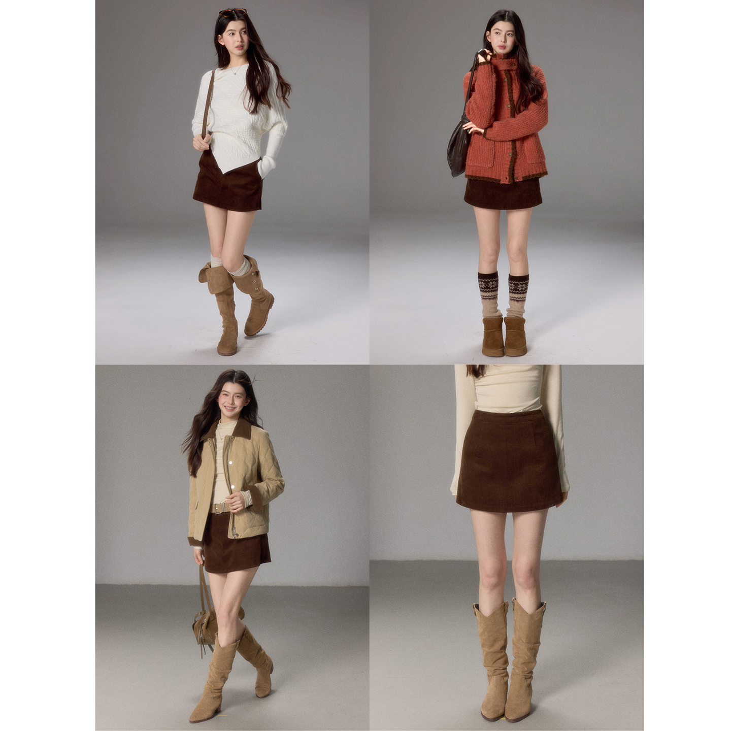 贰羊设计【晚笙】通勤百搭灯芯绒裙裤女防走光a字包臀裙百搭短裙