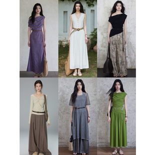 贰羊设计【未央】复古棕色腰绳女设计感小众腰带百搭收腰搭配饰品