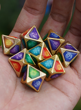 原神七圣召唤骰子金属材质genshin周边神之眼神之心璃月稻妻蒙德