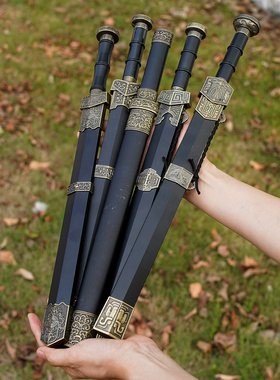 高端汉剑摆件模型玩具茶刀剑男孩成人送礼物秦始皇越王铁未开刃